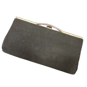 Vintage 1950s Black and Gold Evening Clutch